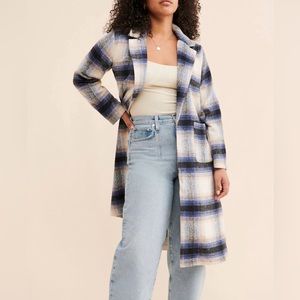 Anthropologie Free People Flannel Trench Coat - Size Medium